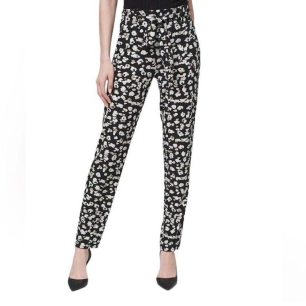 White House Black Market WHBM The Tapered Ankle Pants Black Tan EUC Small😍